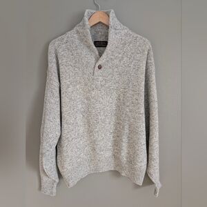 Vintage Eddie Bauer Fisherman Shawl Collar Sweater Size XL
